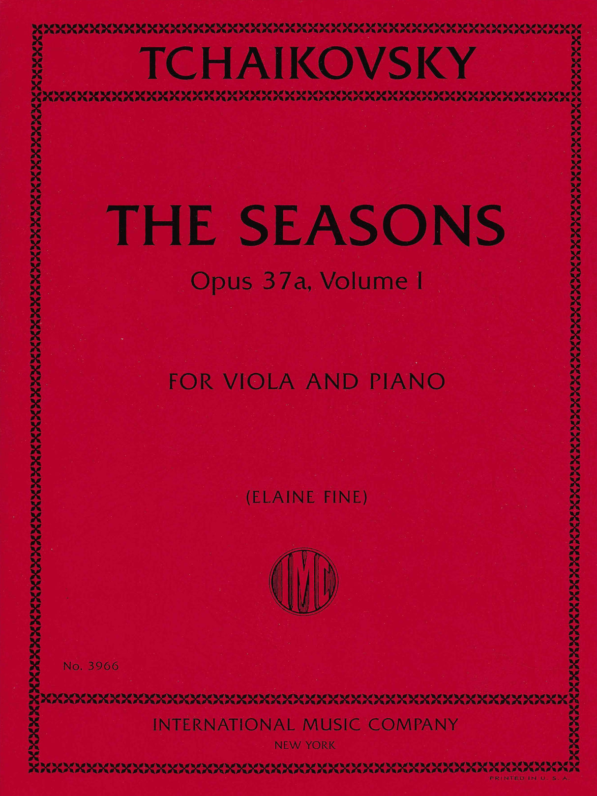 Tchaikovsky: The Seasons, Op. 37a (arr. for viola & piano) - Volume 1