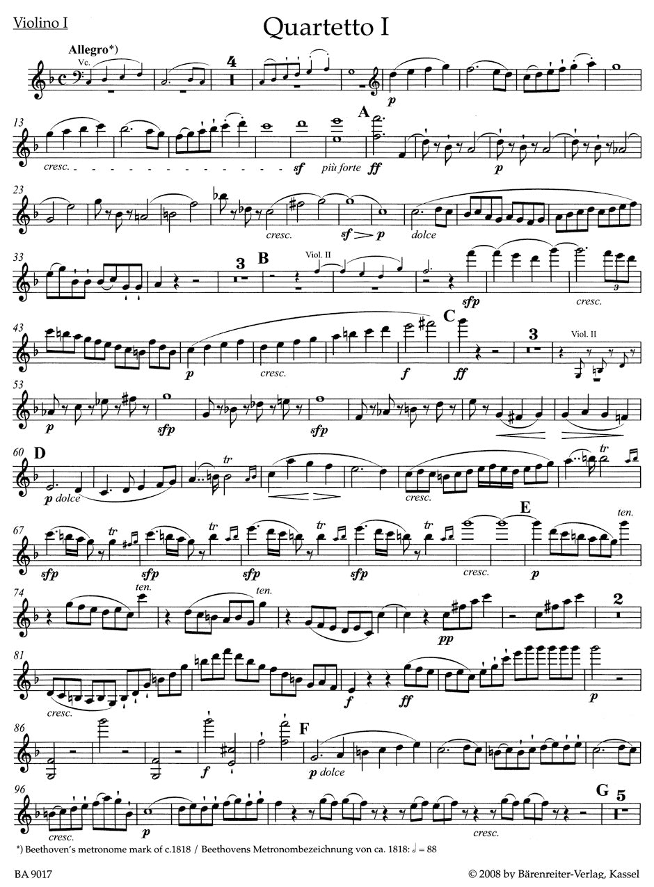 Beethoven: String Quartet No. 9 in C Major, Op. 59, No. 3 – Ficks