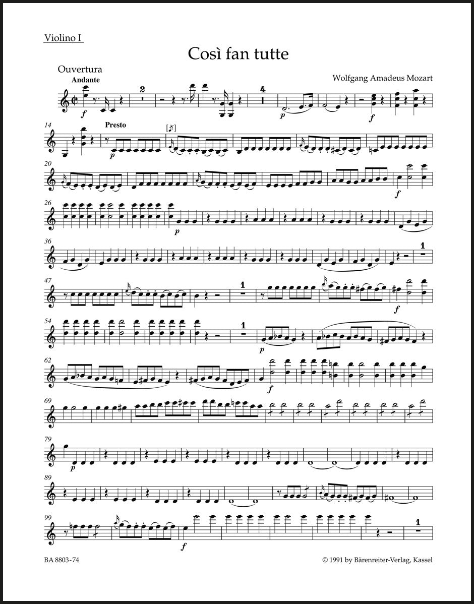 Mozart: Overture to Così fan tutte, K. 588