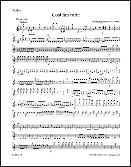 Mozart: Overture to Così fan tutte, K. 588