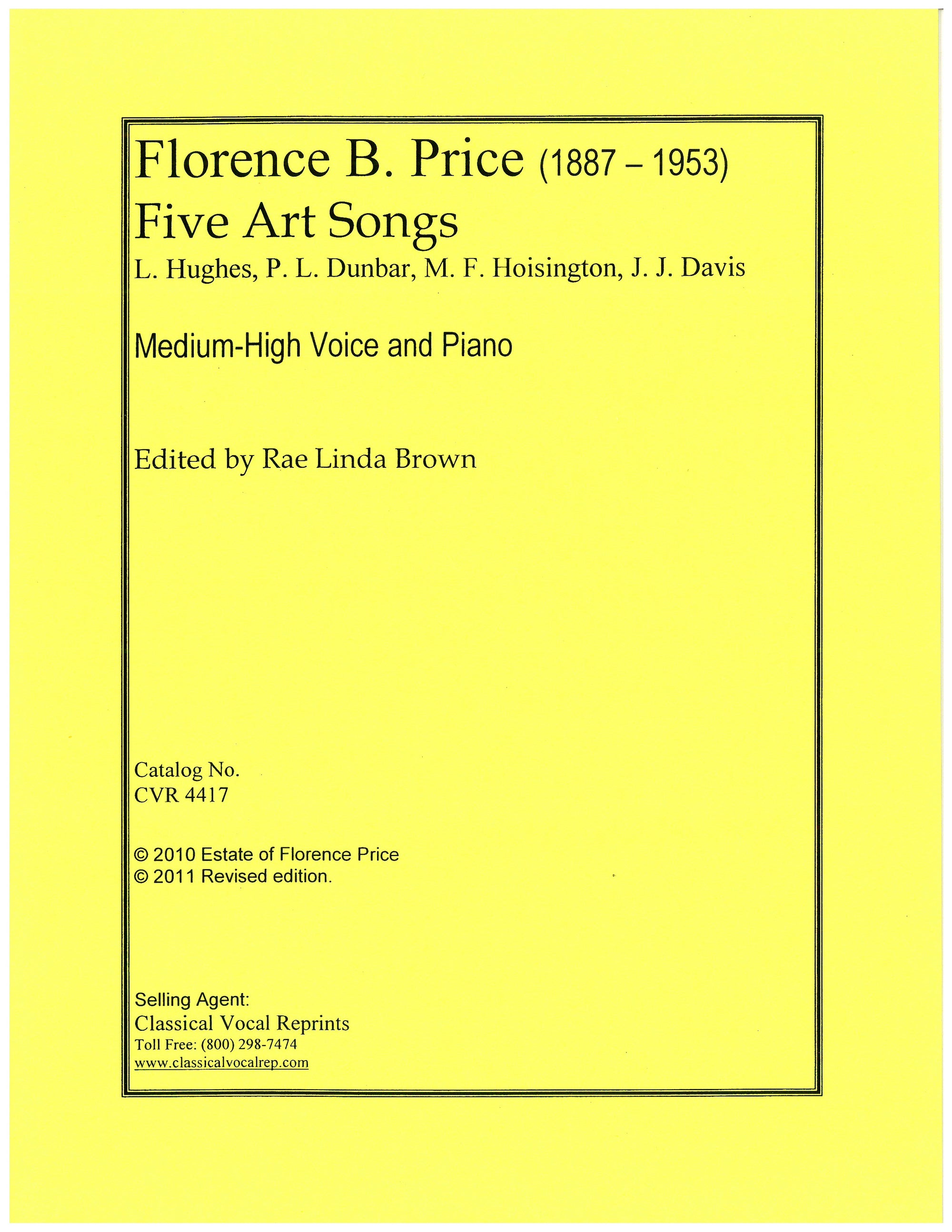 Price: Five Art Songs
