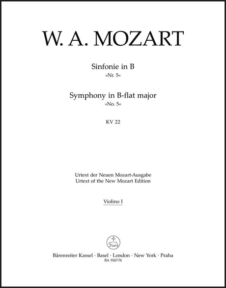 Mozart: Symphony No. 5 in B-flat Major, K. 22