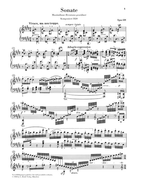 Beethoven: Piano Sonata No. 30 in E Major, Op. 109