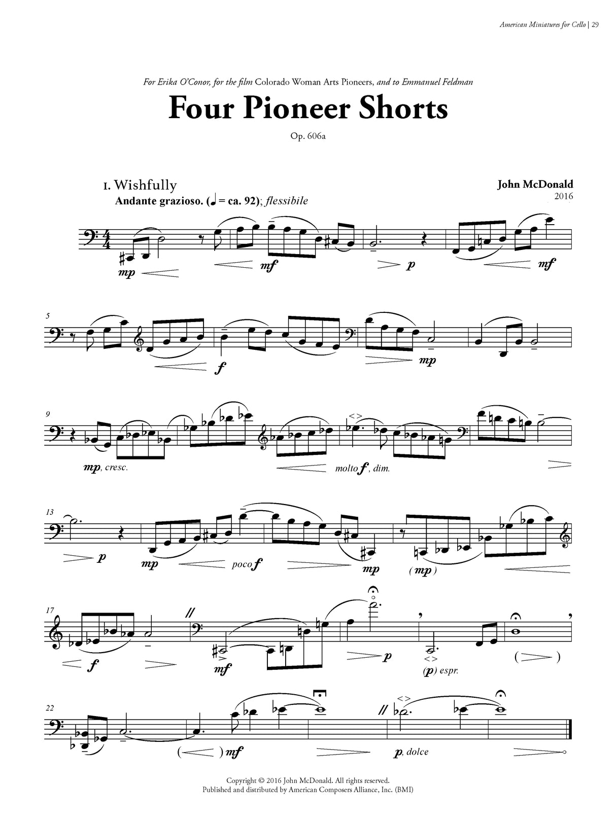 American Miniatures for Cello