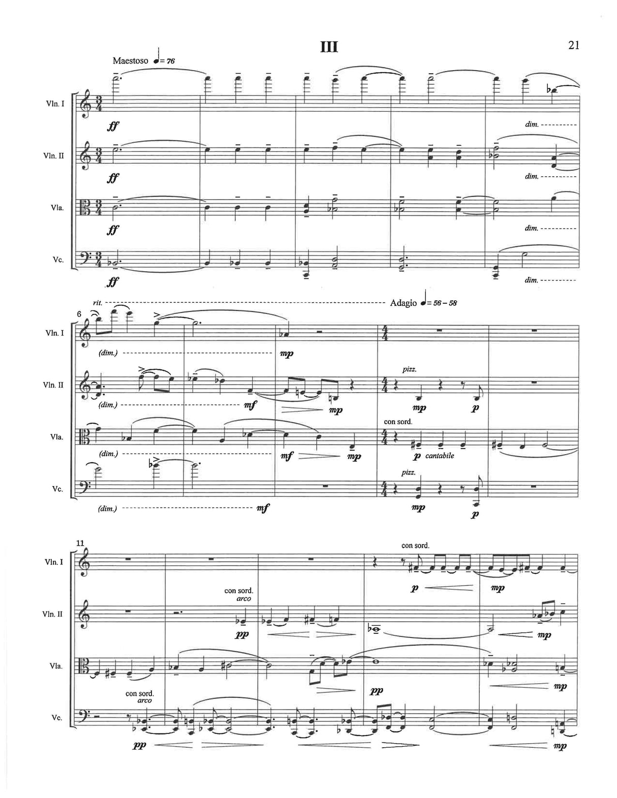 Shawn: String Quartet No. 4