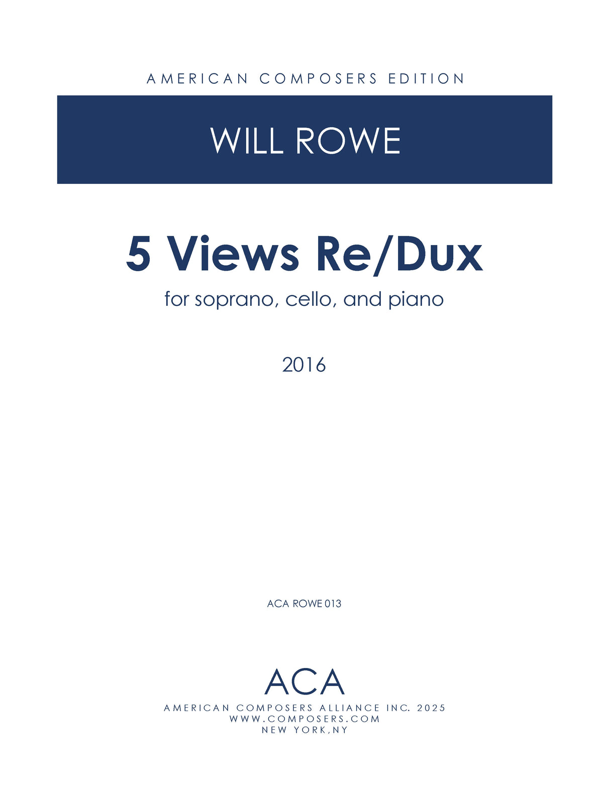 Rowe: 5 Views Re/Dux