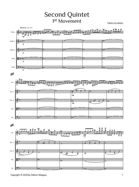 Koshkin: Second Quintet