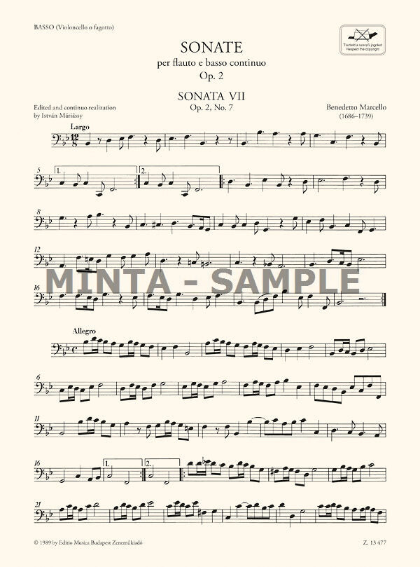 B. Marcello: 12 Flute Sonatas, Op. 2 - Volume 2