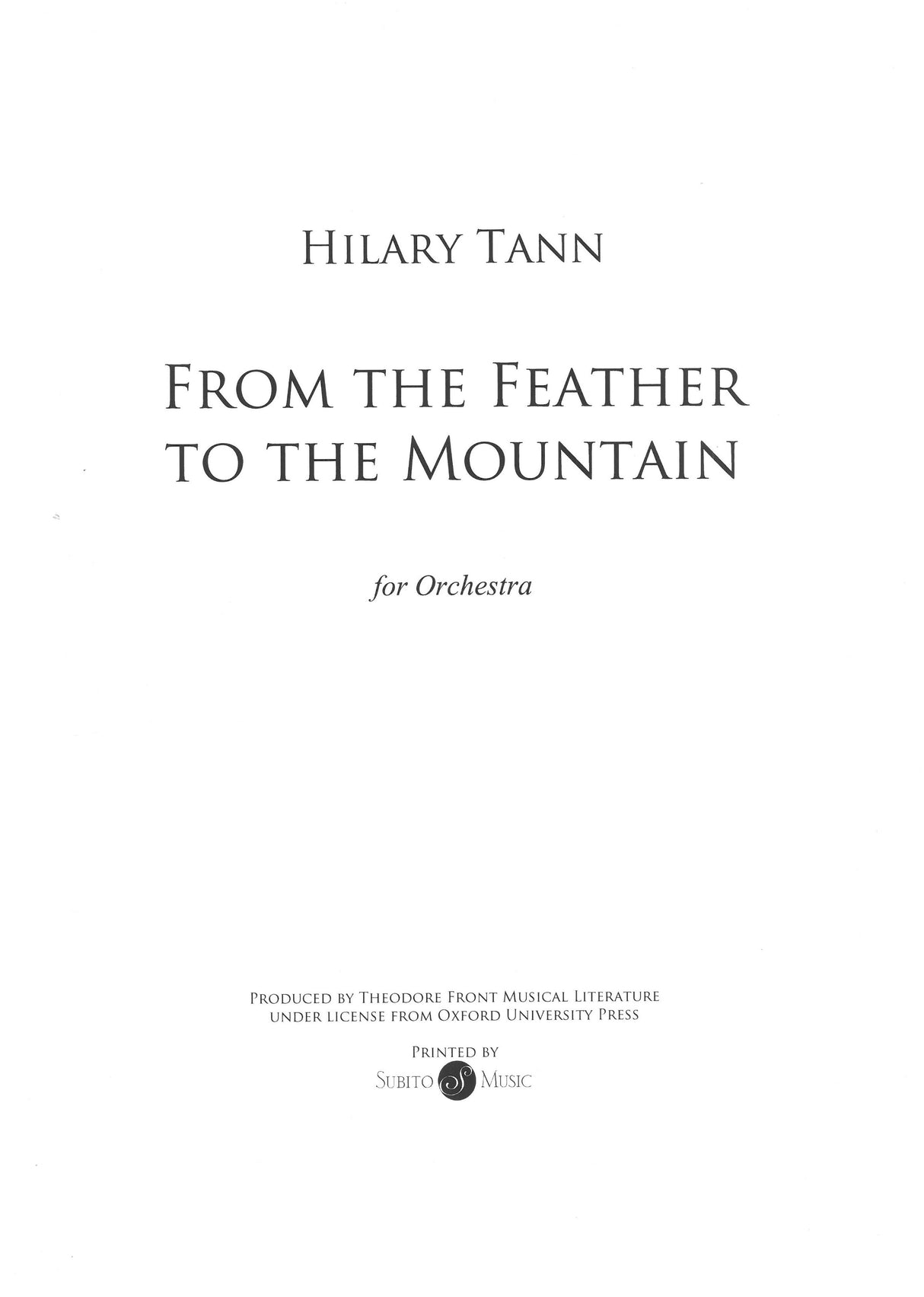 Tann: From the Feather to the Mountain