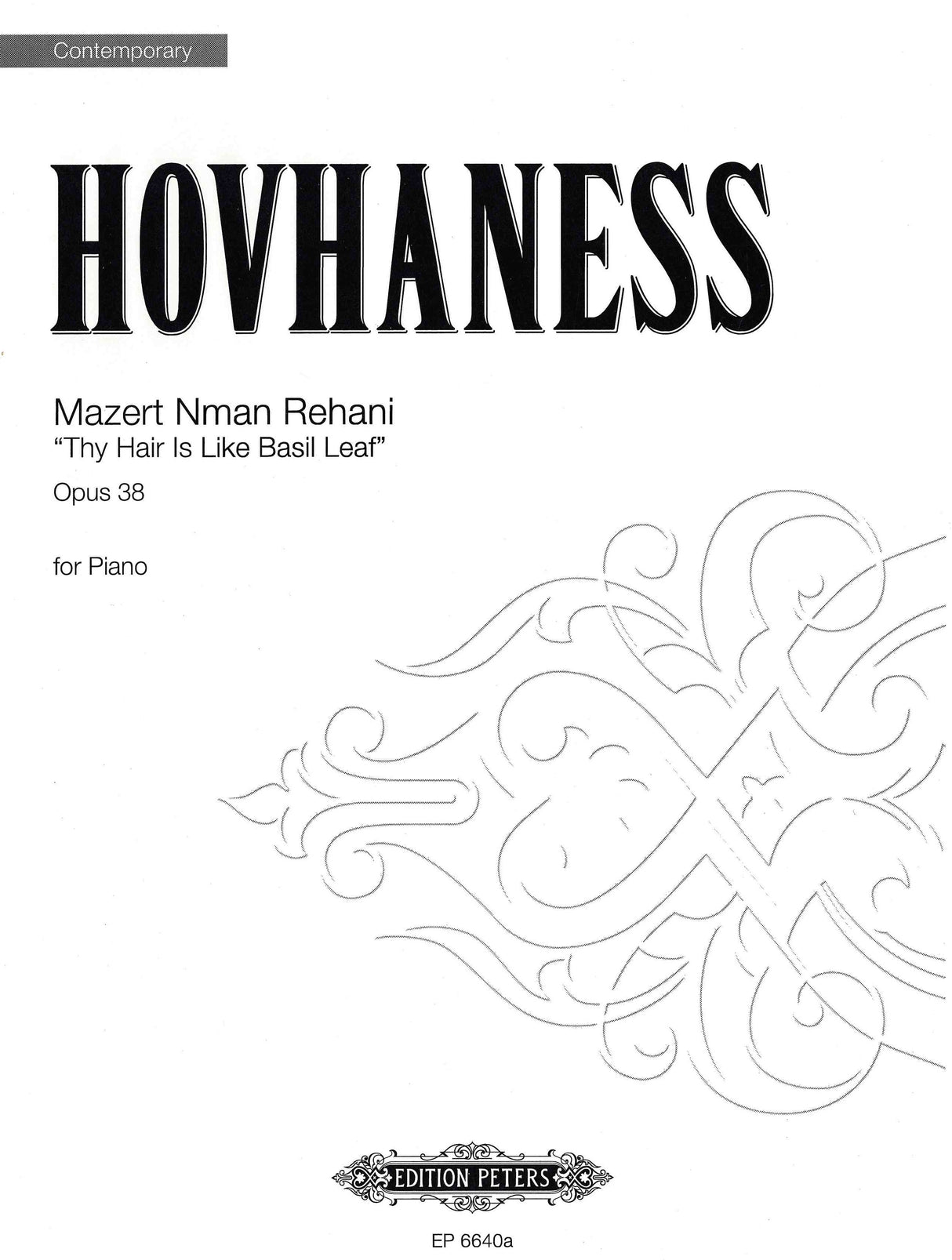 Hovhaness: Mazart Nman Rehani, Op. 38