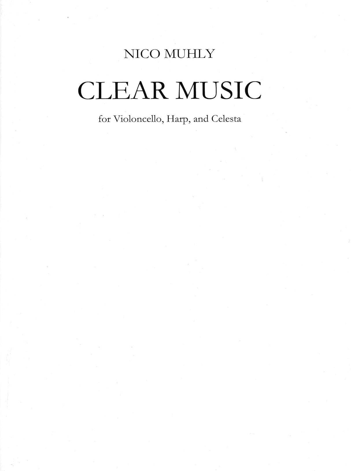 Muhly: Clear Music