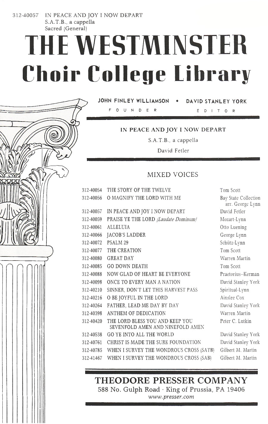 Fetler: In Peace and Joy I Now Depart