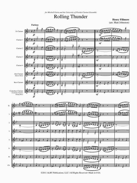 Fillmore: Rolling Thunder (arr for clarinet choir)