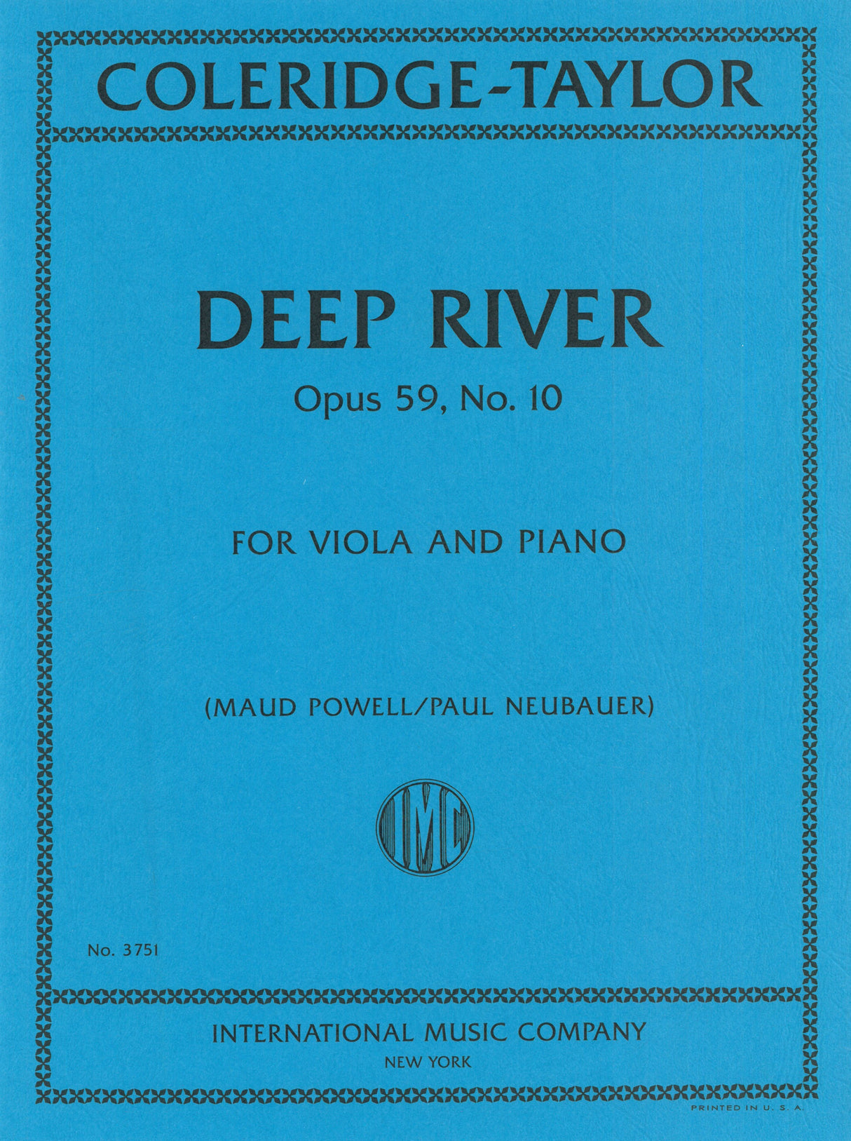 Coleridge-Taylor: Deep River, Op. 59, No. 10 (arr. for viola & piano)
