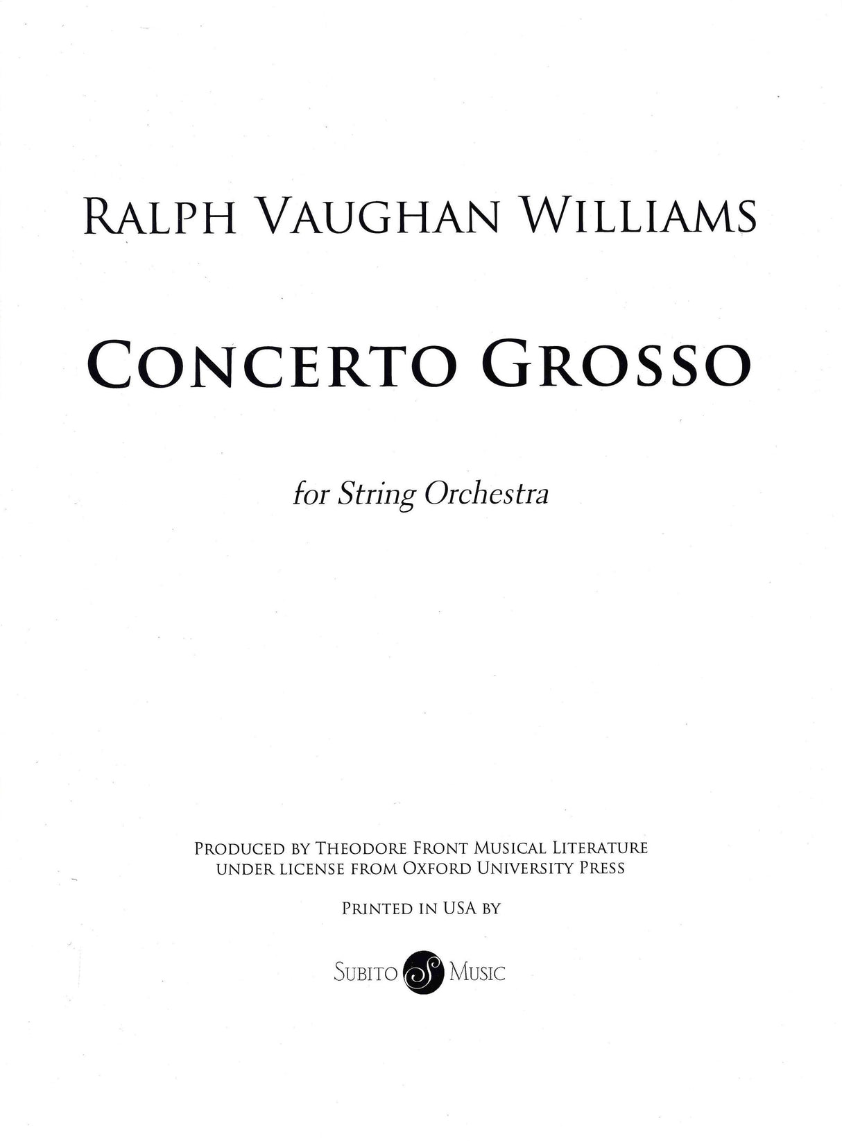 Vaughan Williams: Concerto Grosso