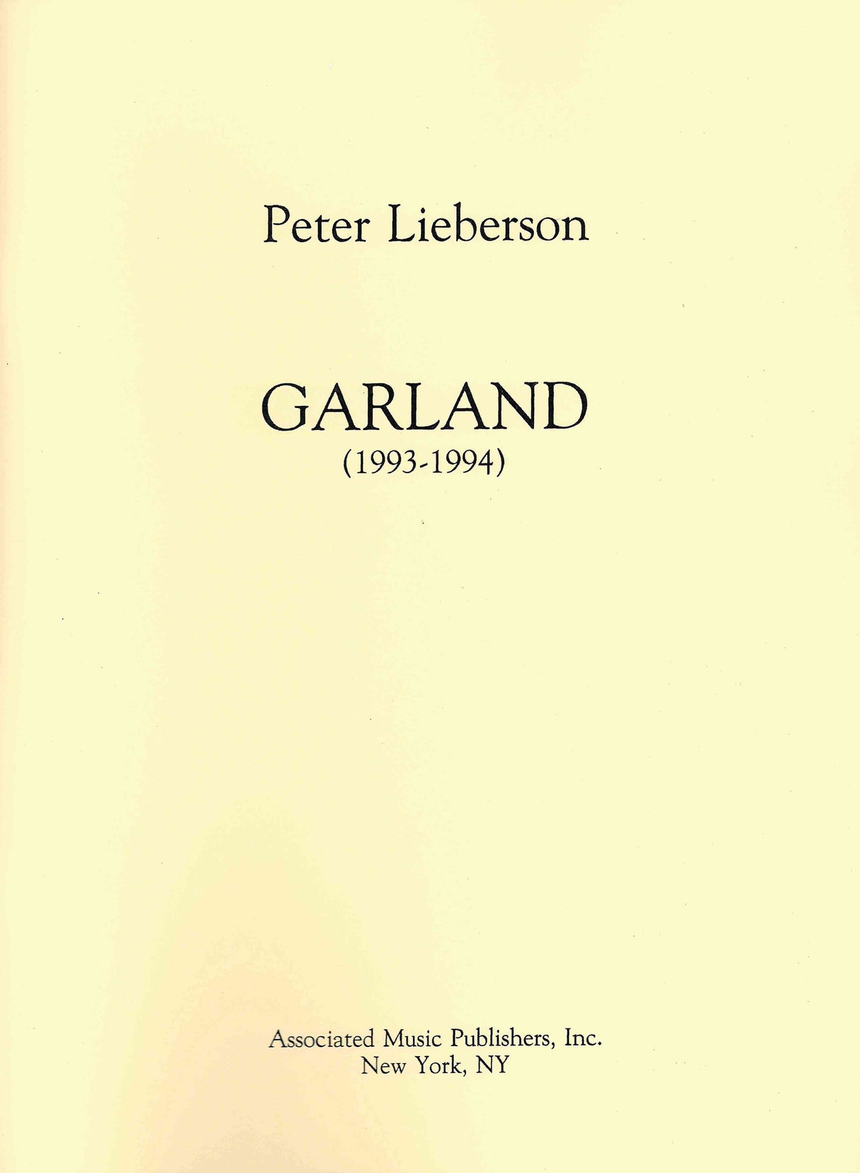 Lieberson: Garland