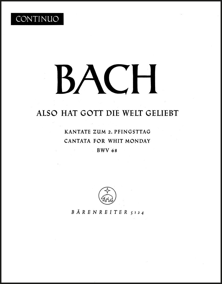 バッハ事典 DAS BACH LEXIKON Bach: Also hat Gott die Welt geliebt, BWV 68 – Ficks Music