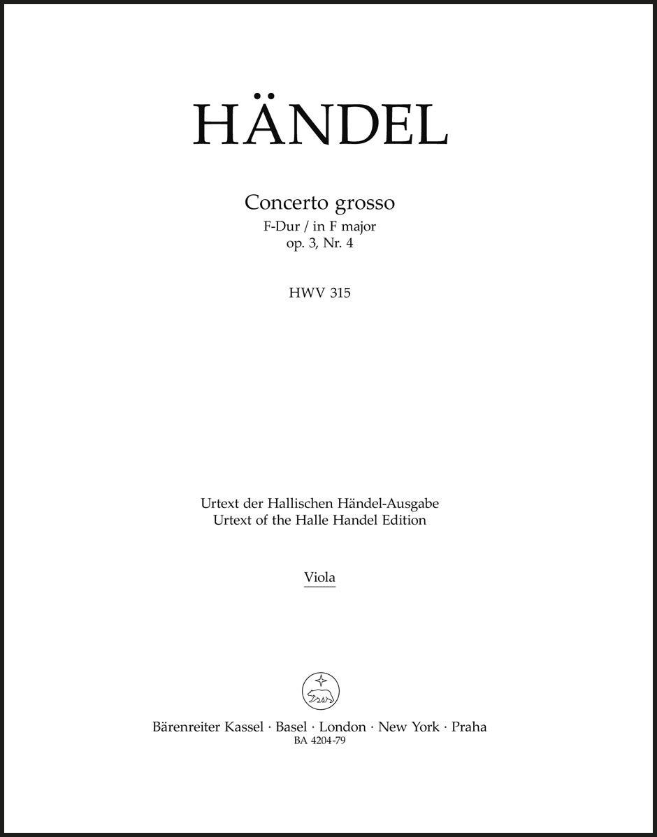 Handel: Concerto grosso in F Major, HWV 315, Op. 3, No. 4