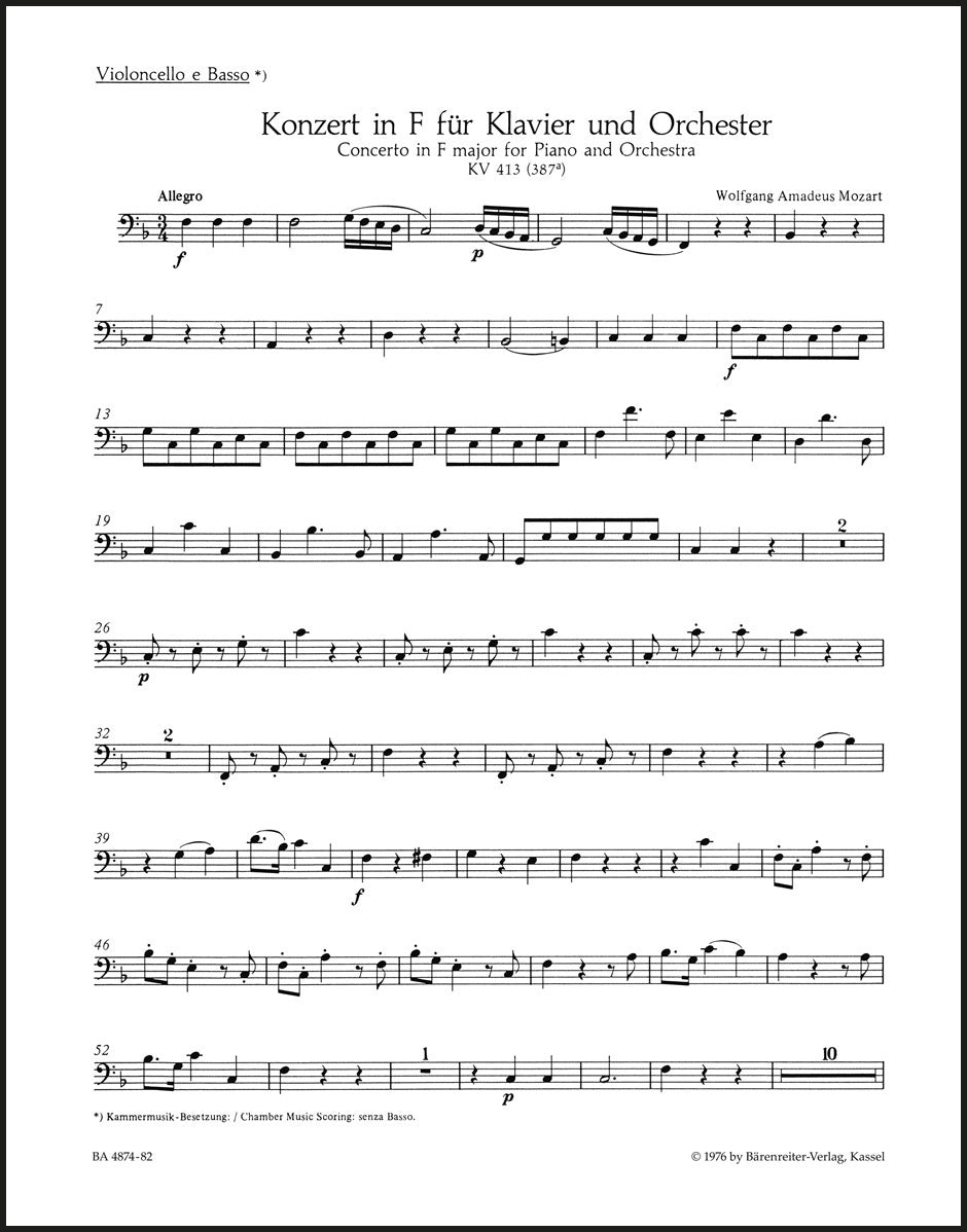 Mozart: Piano Concerto No. 11 in F Major, K. 413 (387a) – Ficks Music