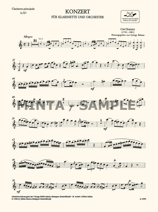 Stamitz: Clarinet Concerto in B-flat Major