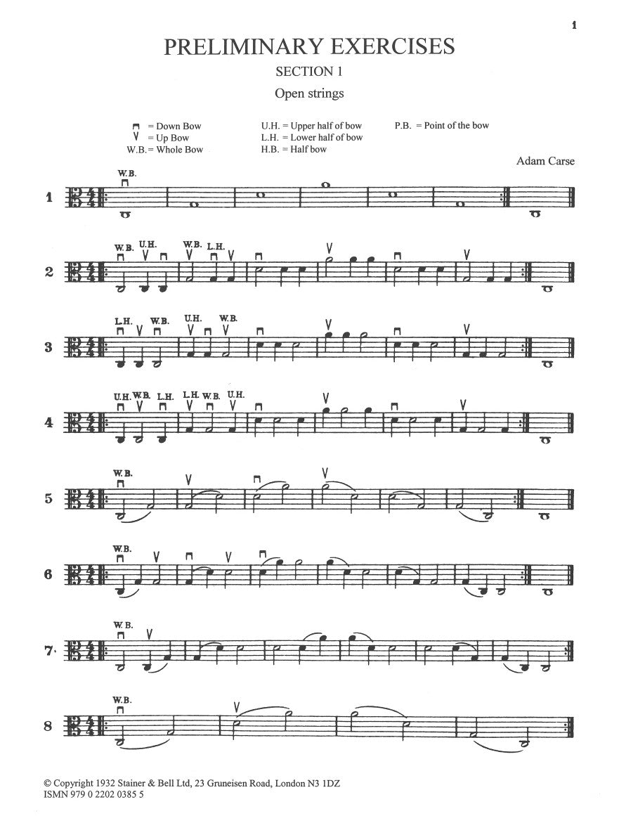 Carse: Viola School of Progressive Studies - Book 1