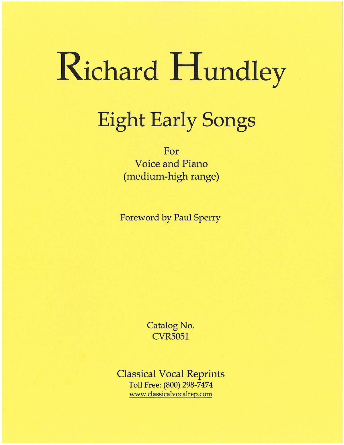 Hundley: Eight Early Songs