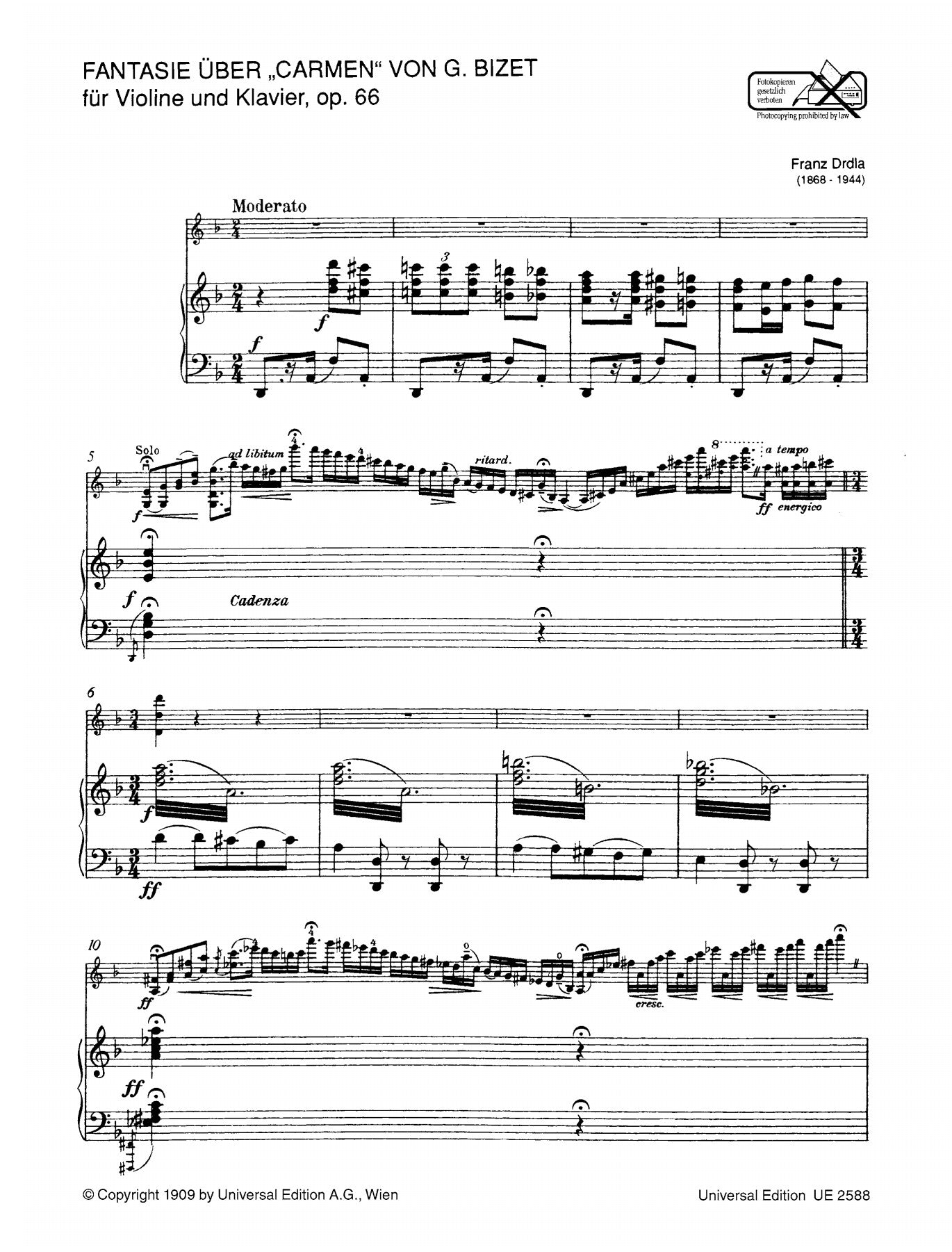 Drdla: Fantasia on 