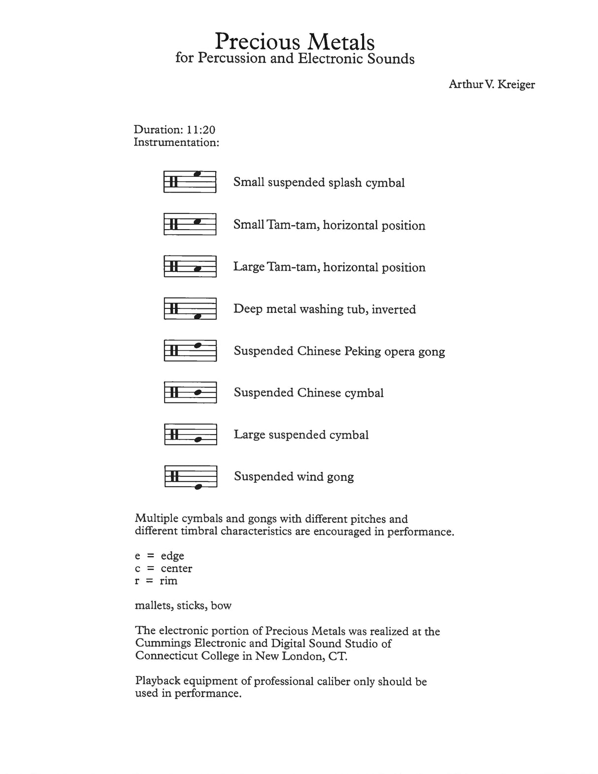Kreiger: Precious Metals