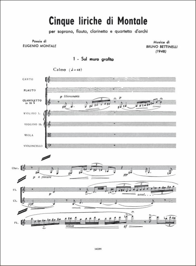 Bettinelli: 5 liriche di Montale