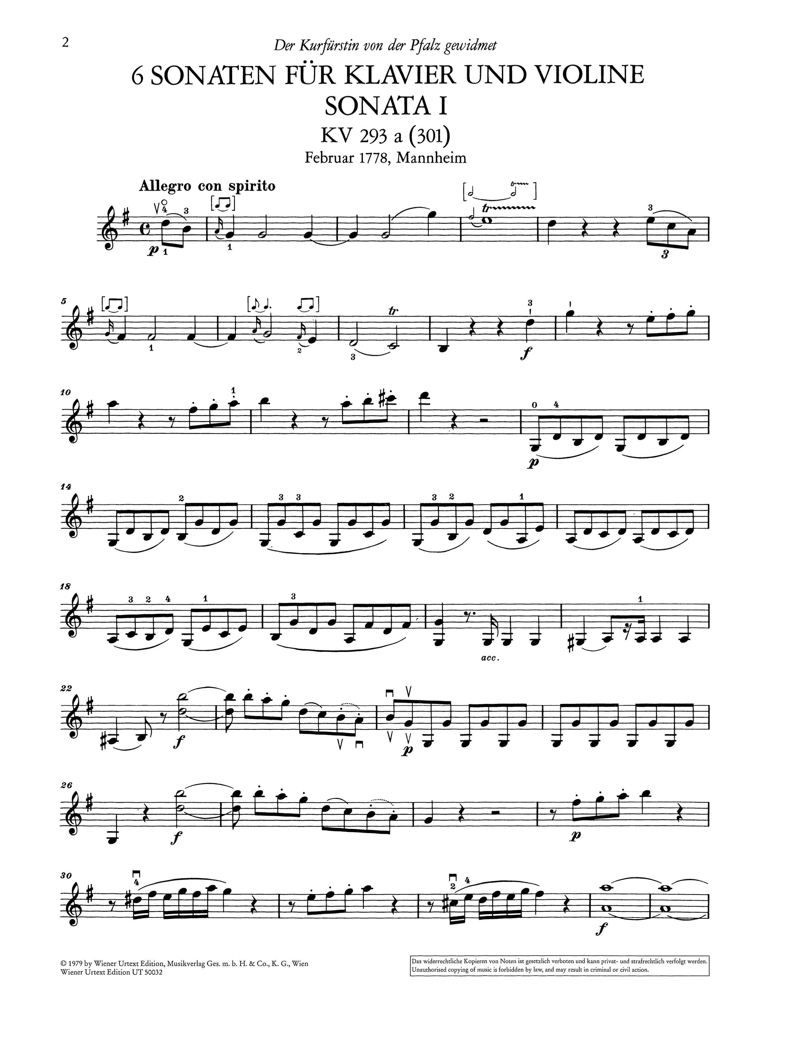 Mozart: Violin Sonatas - Volume 1 – Ficks Music