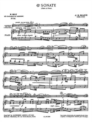 Bach: Sonata No. 6 (arr. for sax and piano)