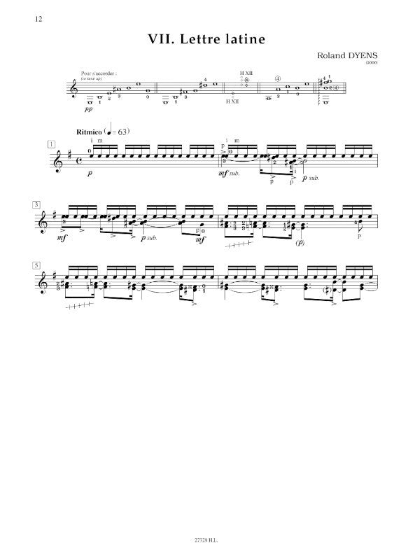 Sheet music composed by Roland Dyens (1955-2016) – Ficks Music