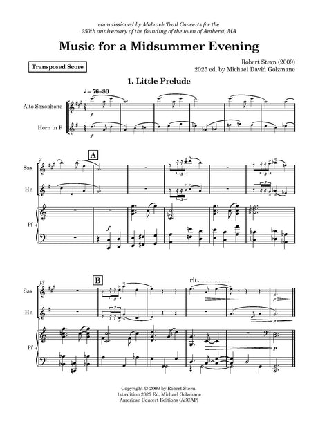 R. Stern: Music for a Midsummer Evening