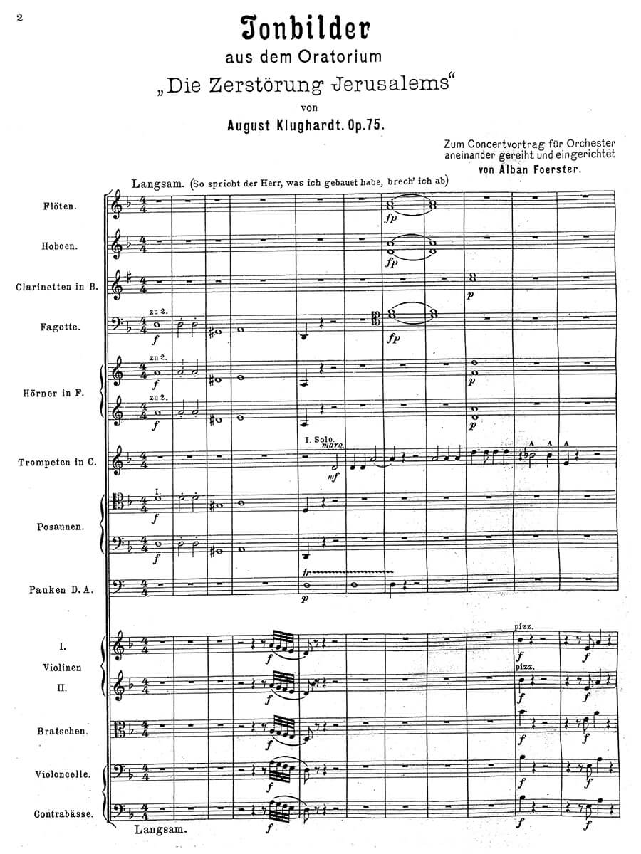 Klughardt: Tone Pictures from Die Zerstörung Jerusalems, Op. 75