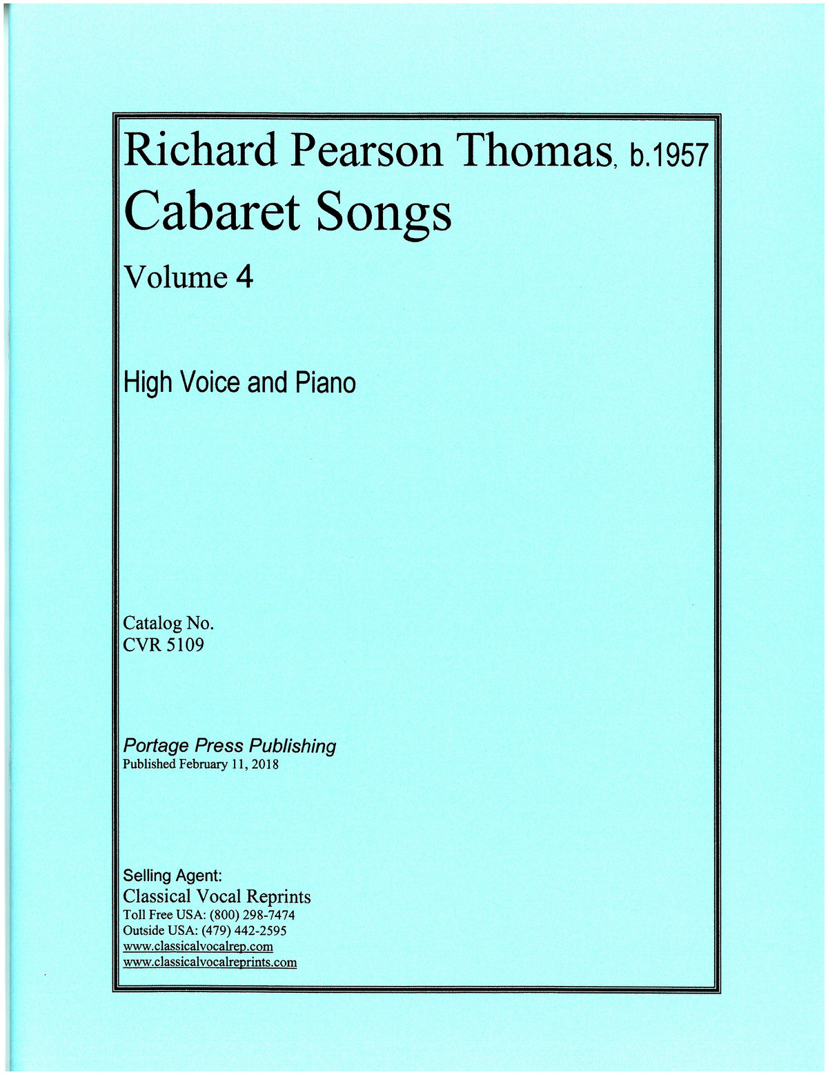 Thomas: Cabaret Songs - Volume 4