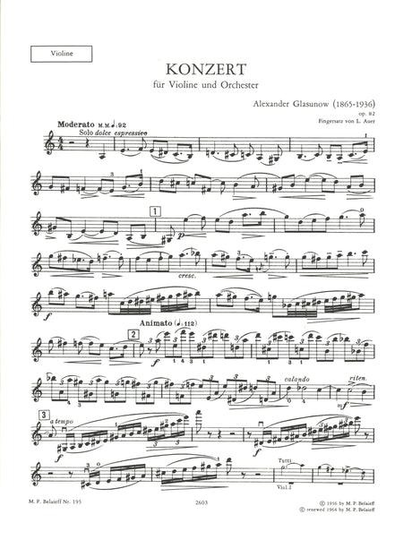 Glazunov: Violin Concerto in A Minor, Op. 82