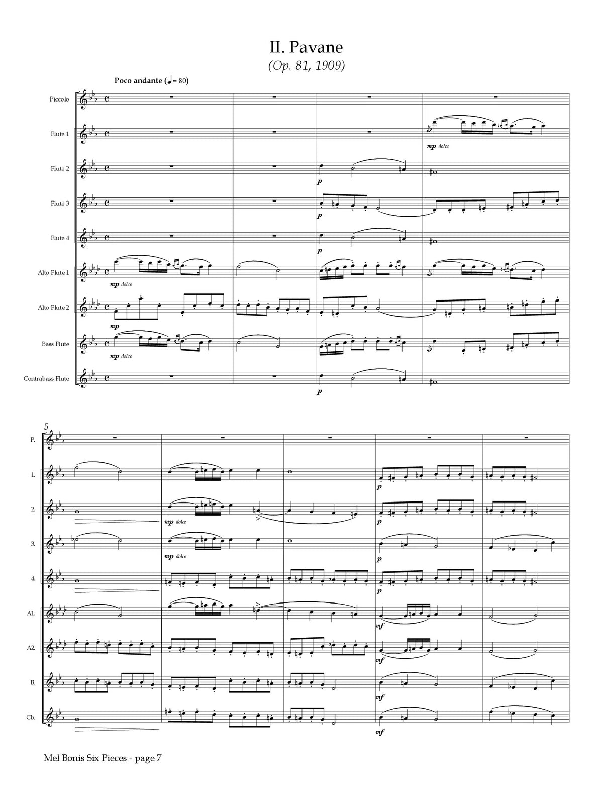 Bonis: Six Pieces for Flute Choir