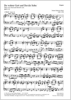Bach: Du wahrer Gott and David's Sohn, BWV 23 (3rd version)