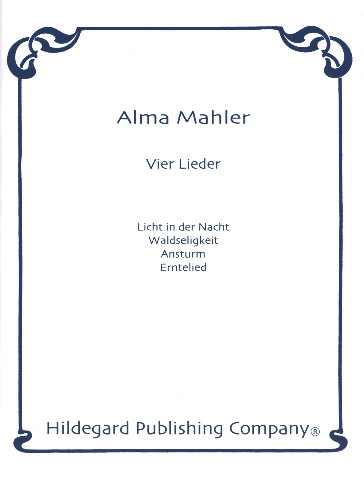 A. Mahler: Vier Lieder