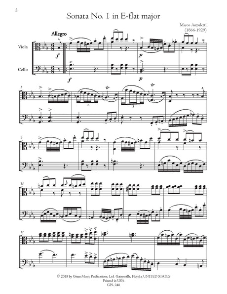 Anzoletti: 2 Sonatas for Viola & Cello