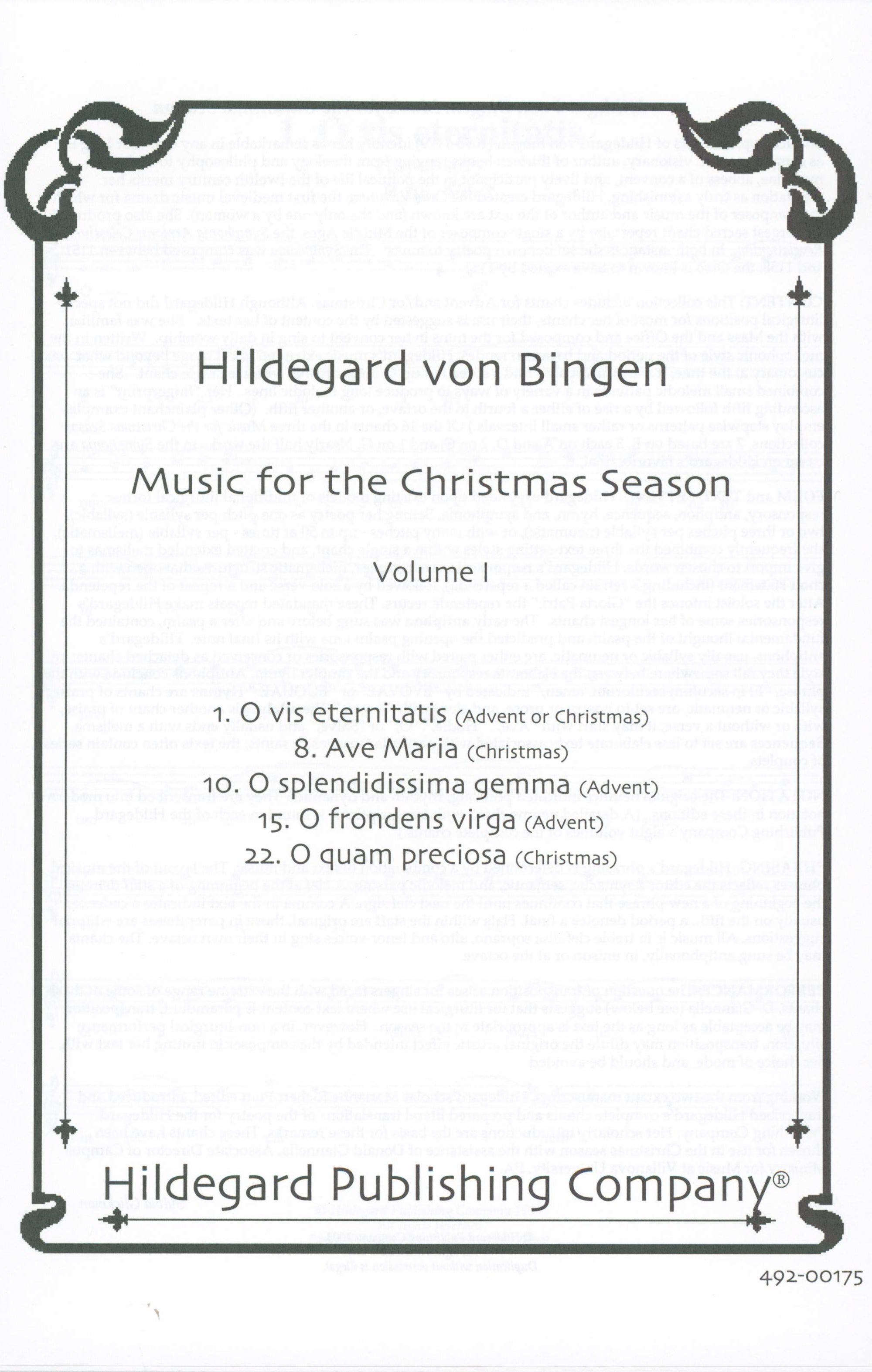 Hildegard: Music for The Christmas Season - Volume 1