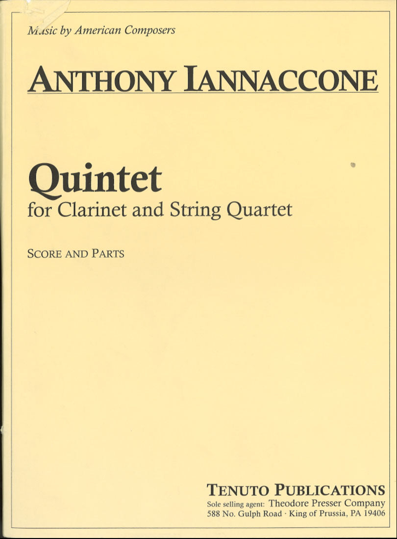 Iannaccone: Quintet for Clarinet & String Quartet