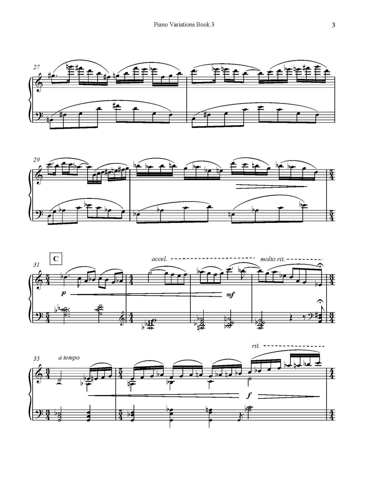 D. Richardson: Piano Variations - Book 3