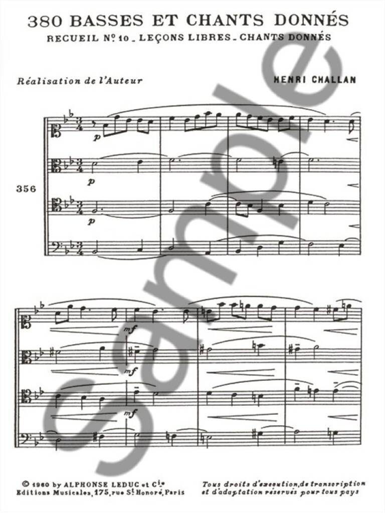 Challan: Basses et Chants Donnés - 10c (Chants sur l'ensemble des notes étrangères)