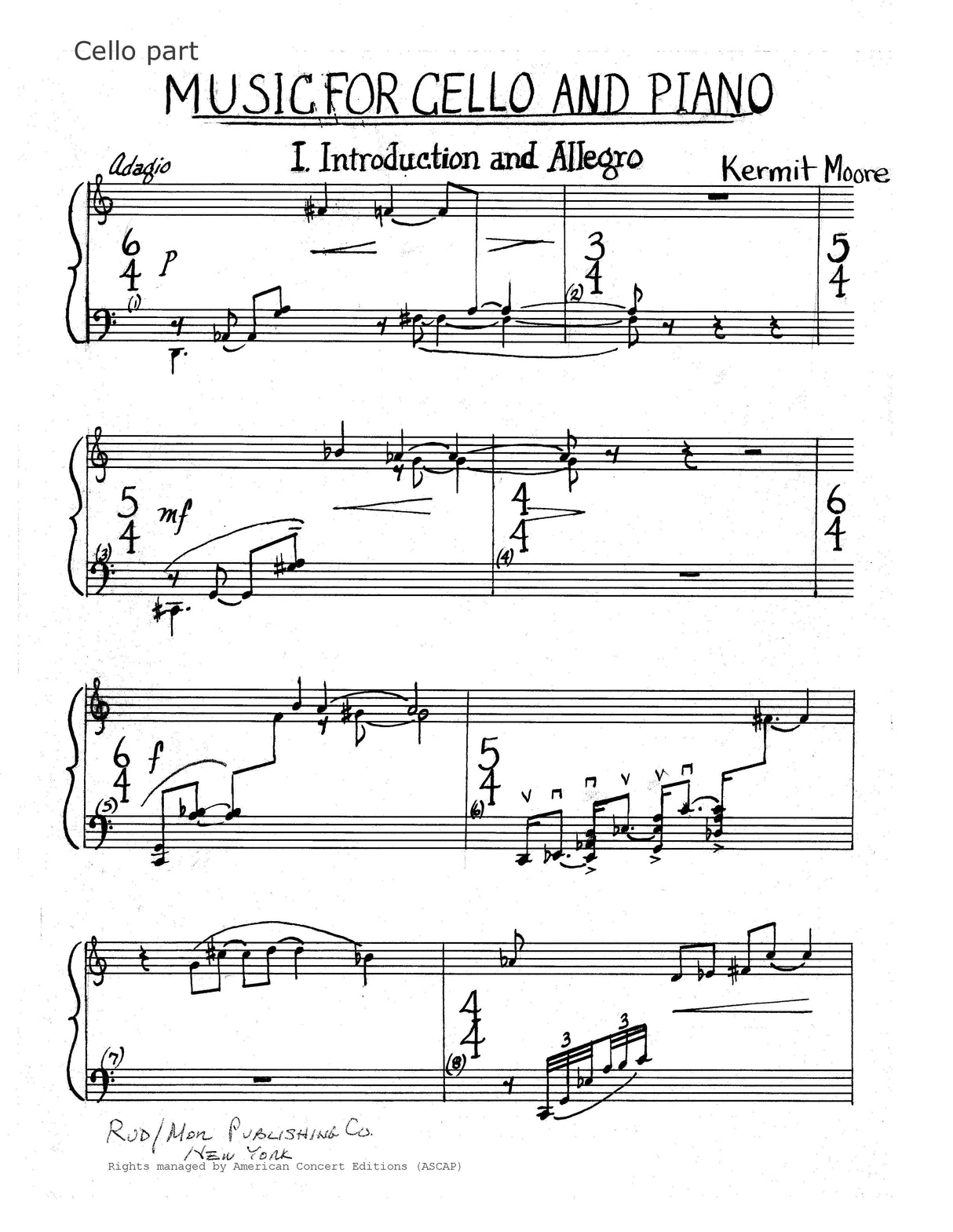 Moore: Music for Cello and Piano