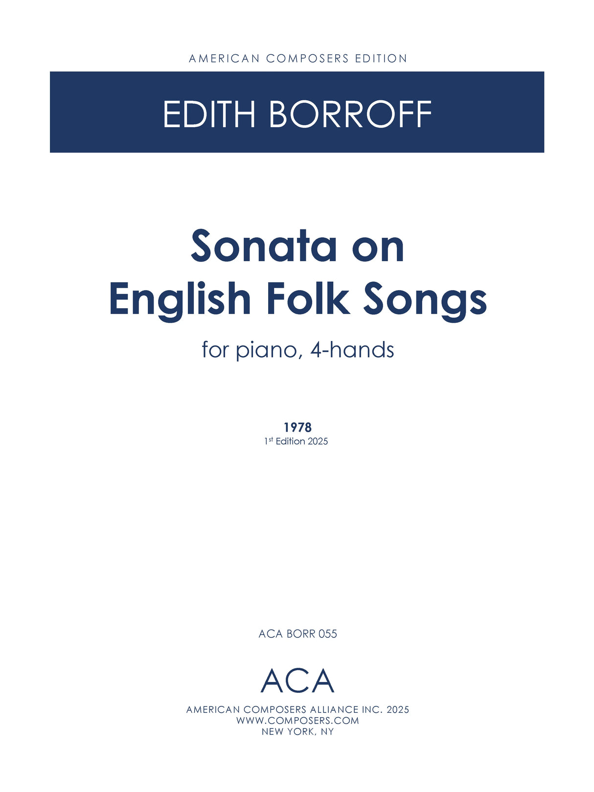 Borroff: Sonata on English Folk Songs