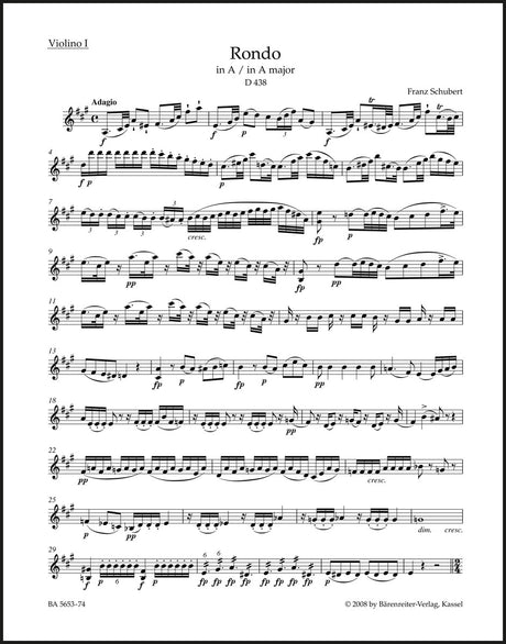Schubert: Rondo in A Major, D 438