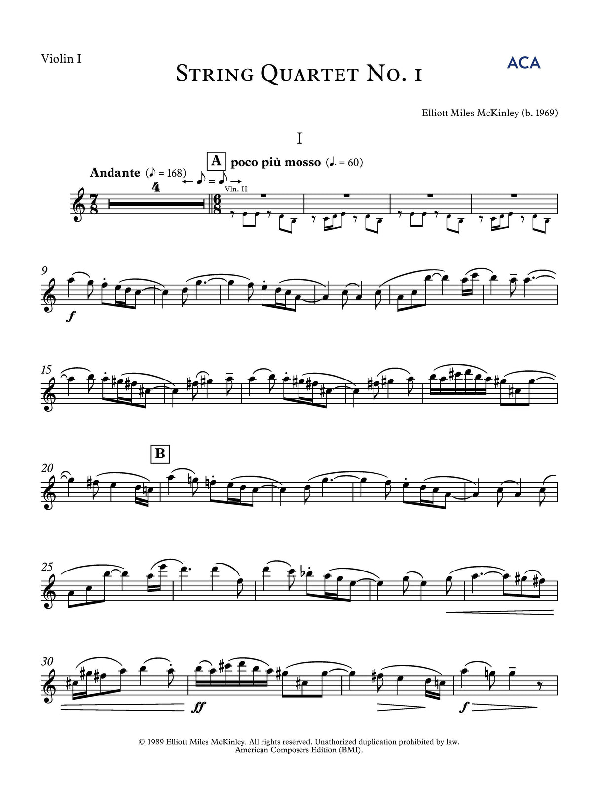 E.M. McKinley: String Quartet No. 1