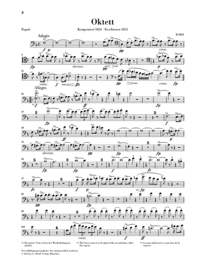 Schubert: Octet in F Major, Op. posth. 166, D 803