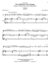 Whitacre: 5 Hebrew Love Songs (Version for Soprano, Violin, & Piano)